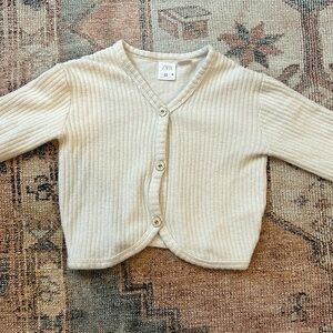 2-3T Zara cream colored daisy button cardigan